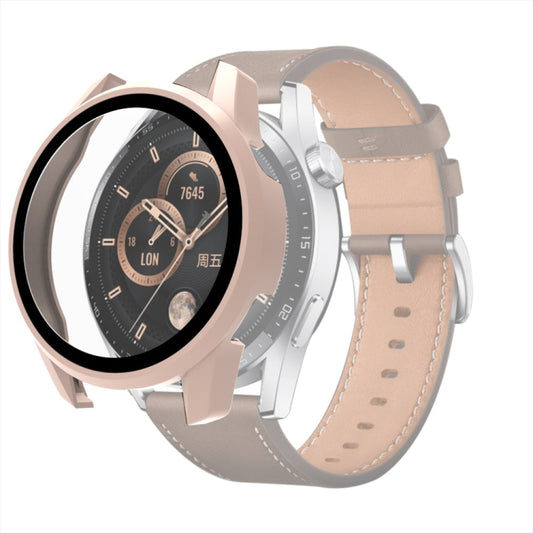 For Huawei Watch GT 3 42mm PC + Tempered Glass Watch Protective Case(Pink) by buy2fix