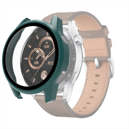For Huawei Watch GT 3 42mm PC + Tempered Glass Watch Protective Case(Olive Green) by buy2fix