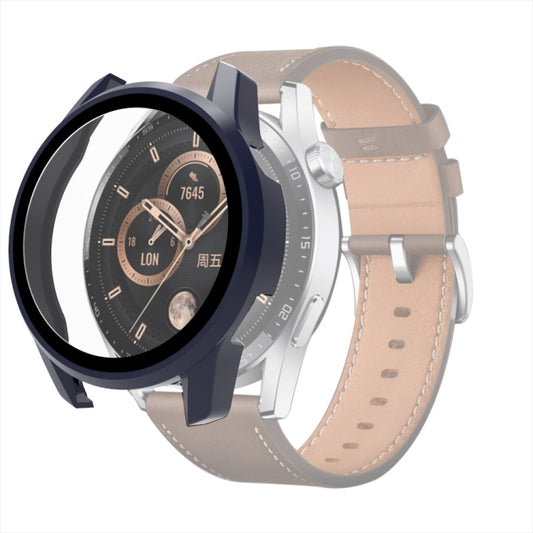 For Huawei Watch GT 3 42mm PC + Tempered Glass Watch Protective Case(Dark Blue) by buy2fix
