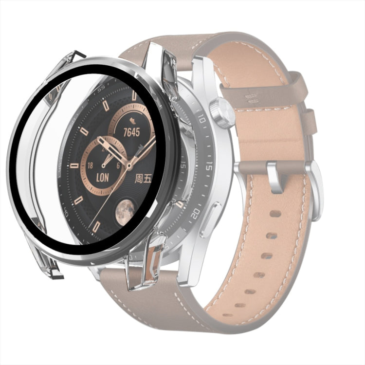 For Huawei Watch GT 3 42mm PC + Tempered Glass Watch Protective Case(Transparent) by buy2fix