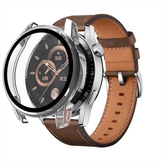 For Huawei Watch GT 3 42mm PC + Tempered Glass Watch Protective Case(Transparent) by buy2fix