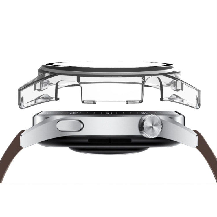 For Huawei Watch GT 3 42mm PC + Tempered Glass Watch Protective Case(Creamy-white) by buy2fix