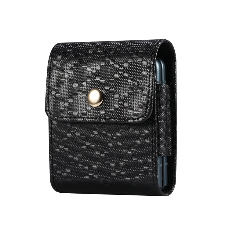 For Samsung Galaxy Z Flip3 5G Checkered Texture Waist Hanging Phone Case(Black) by buy2fix