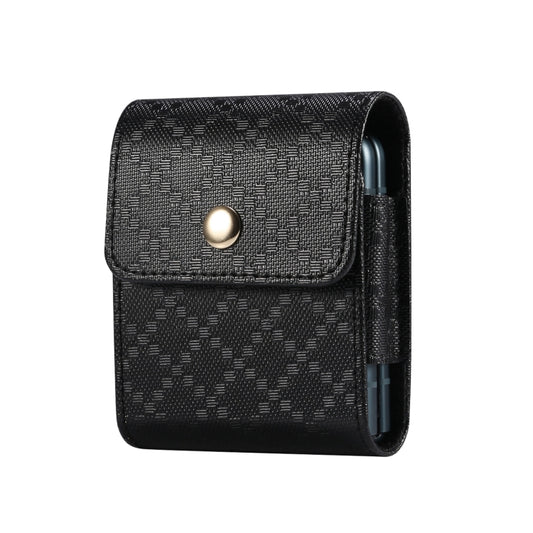 For Samsung Galaxy Z Flip3 5G Checkered Texture Waist Hanging Phone Case(Black) by buy2fix