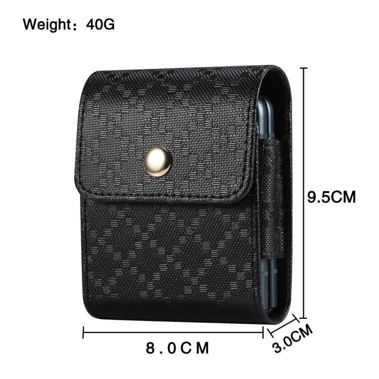 For Samsung Galaxy Z Flip3 5G Checkered Texture Waist Hanging Phone Case(Black) by buy2fix