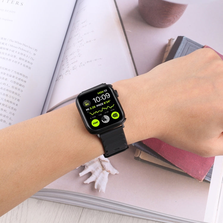 Silicone Watch Band + Watch Case Set For Apple Watch Series 9 / 8 / 7 41mm(Black White) by buy2fix