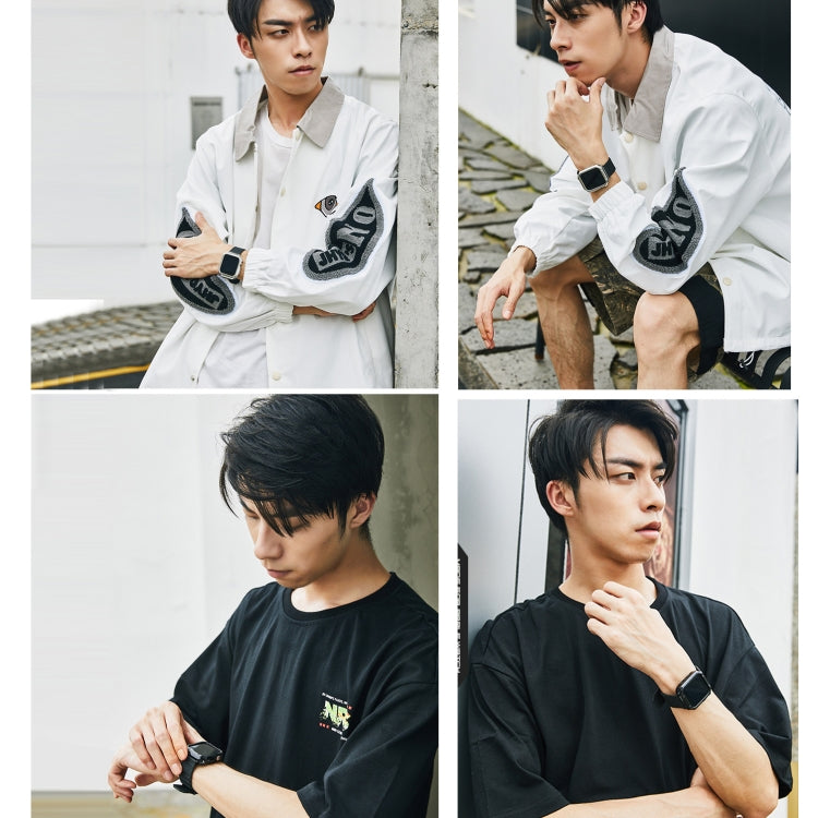 Silicone Watch Band + Watch Case Set For Apple Watch Series 9 / 8 / 7 45mm(Black Blue) by buy2fix