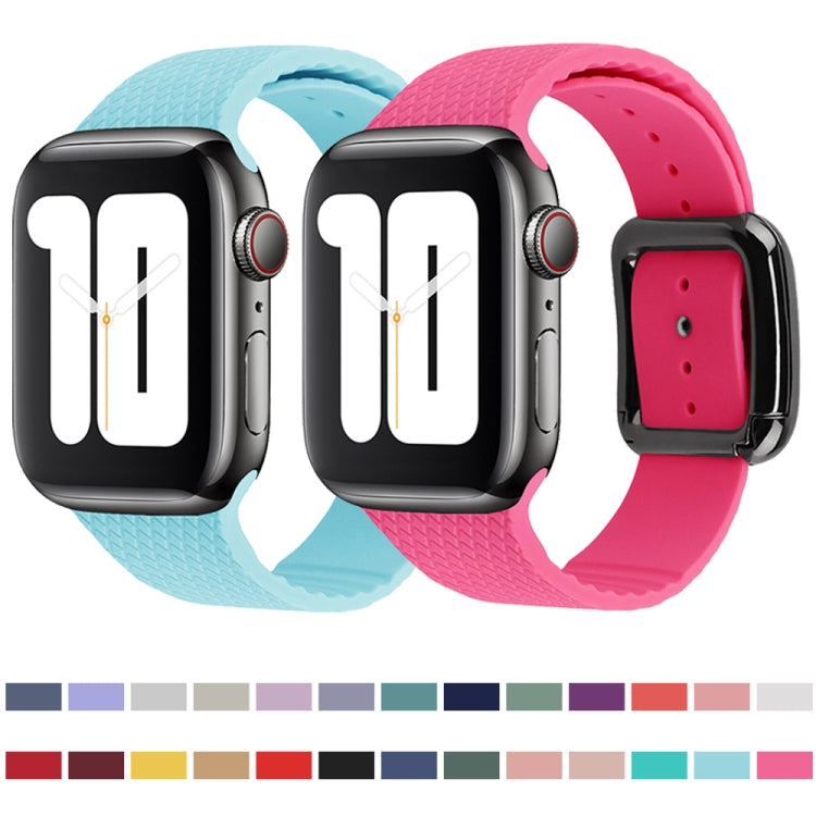 Black Buckle Silicone Watch Band For Apple Watch Ultra 49mm&Watch Ultra 2 49mm / Series 9&8&7 45mm / SE 3&SE 2&6&SE&5&4 44mm / 3&2&1 42mm(Midnight Blue) - Watch Bands by buy2fix | Online Shopping UK | buy2fix