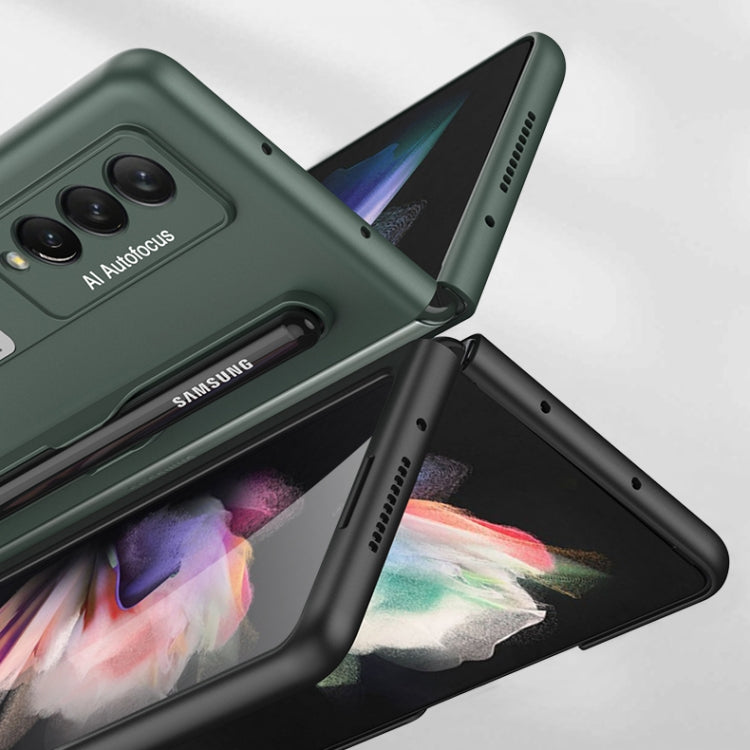 For Samsung Galaxy Z Fold3 5G GKK Ultra-thin PC Phone Flip Case with Holder & Pen Slot(Gold) - Galaxy Phone Cases by GKK | Online Shopping UK | buy2fix
