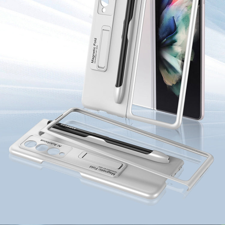 For Samsung Galaxy Z Fold3 5G GKK Ultra-thin PC Phone Flip Case with Holder & Pen Slot(Gold) - Galaxy Phone Cases by GKK | Online Shopping UK | buy2fix