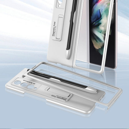 For Samsung Galaxy Z Fold3 5G GKK Ultra-thin PC Phone Flip Case with Holder & Pen Slot(Gold) - Galaxy Phone Cases by GKK | Online Shopping UK | buy2fix