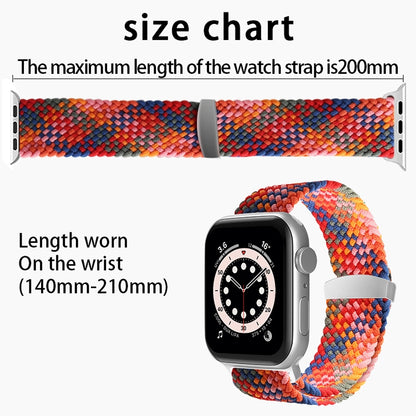 Nylon Braid Watch Band For Apple Watch Series 9&8&7 41mm / SE 3&SE 2&6&SE&5&4 40mm / 3&2&1 38mm(Rainbow) by buy2fix