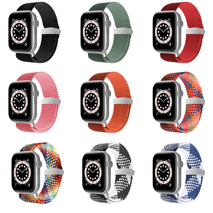 Nylon Braid Watch Band For Apple Watch Series 9&8&7 41mm / SE 3&SE 2&6&SE&5&4 40mm / 3&2&1 38mm(Red) by buy2fix