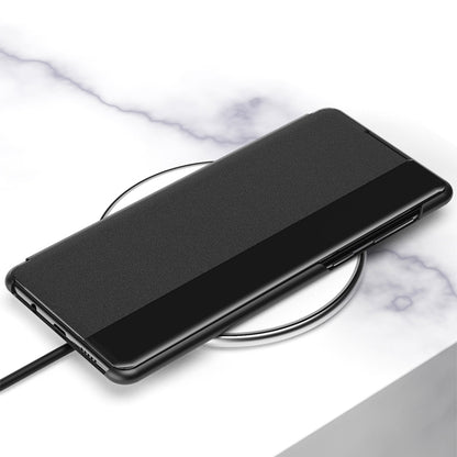 For Samsung Galaxy S22+ 5G Window View Leather Phone Case(Black) - Galaxy S22+ 5G Cases by buy2fix | Online Shopping UK | buy2fix