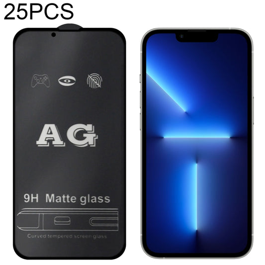 For iPhone 16e / 13 / 13 Pro 25pcs AG Matte Frosted Full Cover Tempered Glass Film - iPhone 13 Tempered Glass by buy2fix | Online Shopping UK | buy2fix