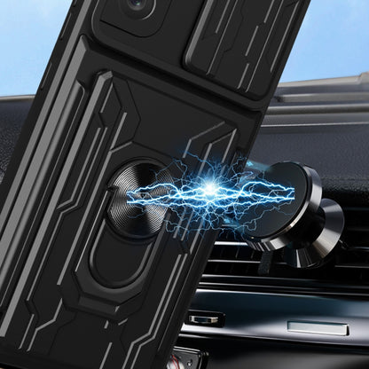 For Samsung Galaxy S21 FE 5G Camera Cover Phone Case with Card Slot & Holder(Black) by buy2fix