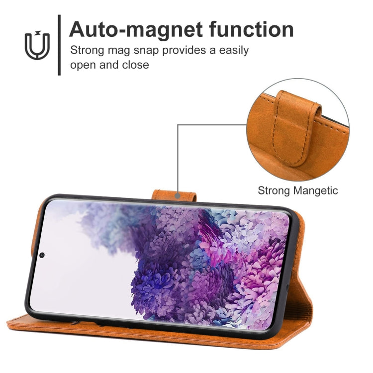 For Samsung Galaxy S20+ Leather Phone Case(Brown) by buy2fix