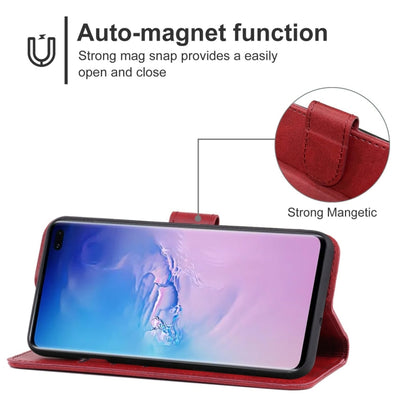 For Samsung Galaxy S10 Plus Leather Phone Case(Red) by buy2fix