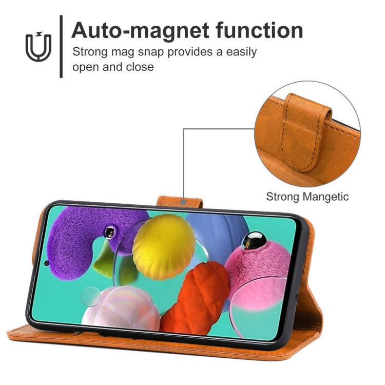 For Samsung Galaxy A51 5G Leather Phone Case(Brown) by buy2fix