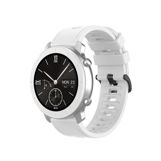 For Amazfit GTR Silicone Smart Watch Watch Band, Size:22mm(White) - Watch Bands by buy2fix | Online Shopping UK | buy2fix
