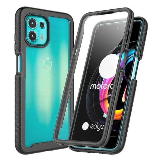 For Motorola Edge 20 Lite Starry Sky PC + TPU Phone Case with PET Film(Black)