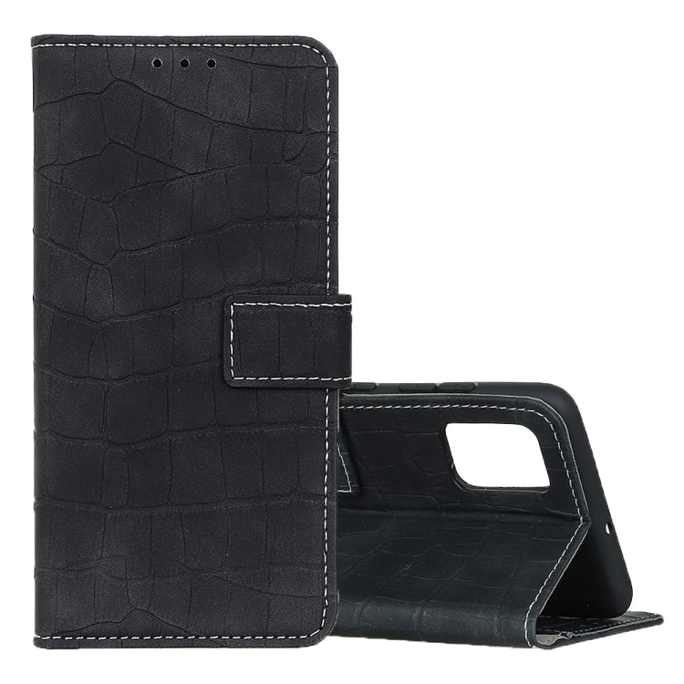 For Galaxy S20 Magnetic Crocodile Texture Horizontal Flip Leather Case with Holder & Card Slots & Wallet(Black) by buy2fix