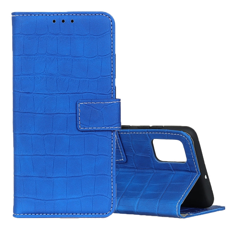 For Galaxy S20 Magnetic Crocodile Texture Horizontal Flip Leather Case with Holder & Card Slots & Wallet(Blue) by buy2fix