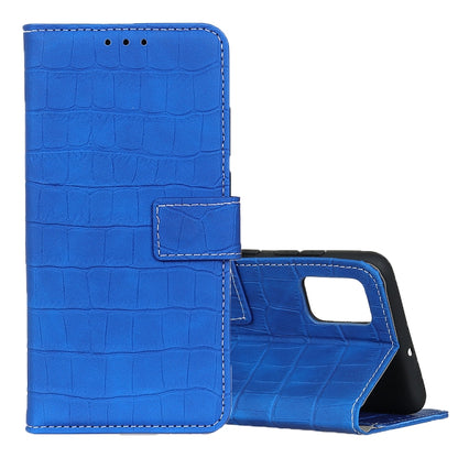 For Galaxy S20 Magnetic Crocodile Texture Horizontal Flip Leather Case with Holder & Card Slots & Wallet(Blue) by buy2fix