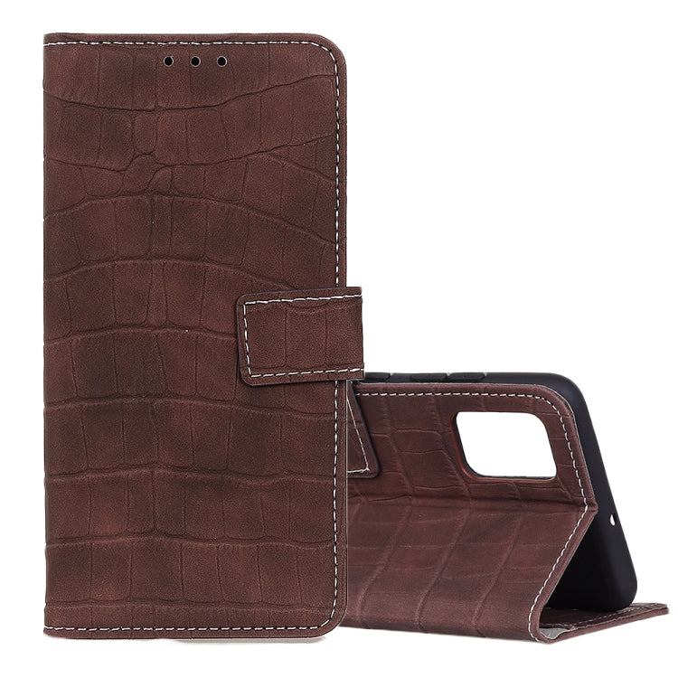 For Galaxy S20 Magnetic Crocodile Texture Horizontal Flip Leather Case with Holder & Card Slots & Wallet(Brown) by buy2fix