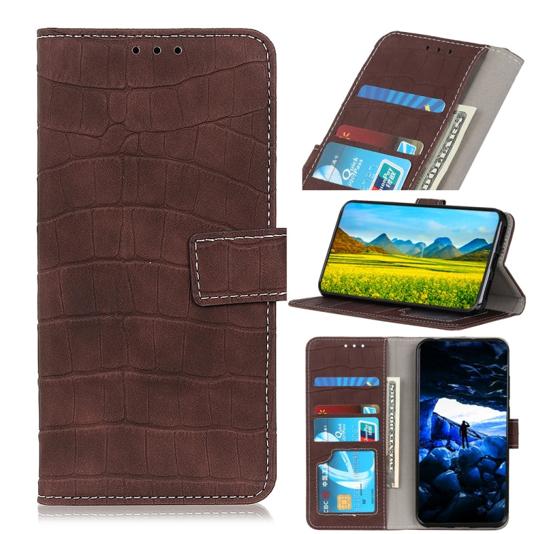 For Galaxy S20 Magnetic Crocodile Texture Horizontal Flip Leather Case with Holder & Card Slots & Wallet(Brown) by buy2fix