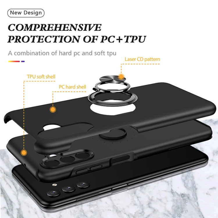 For Samsung Galaxy A13 5G PC + TPU Magnetic Phone Case with Invisible Ring Holder(Black) by buy2fix