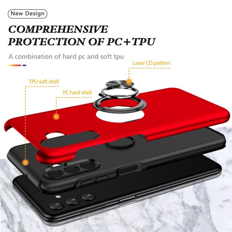 For Samsung Galaxy A13 5G PC + TPU Magnetic Phone Case with Invisible Ring Holder(Red) by buy2fix