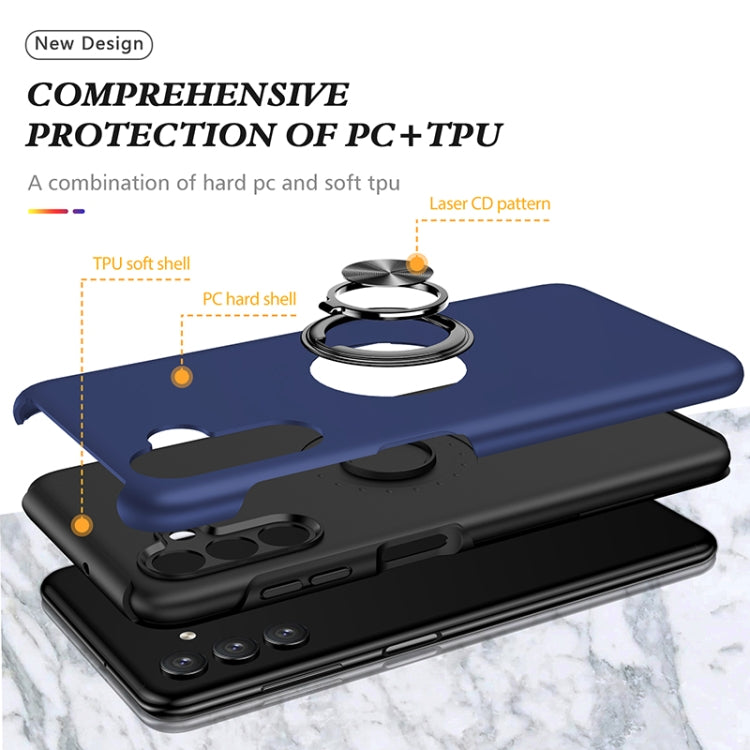 For Samsung Galaxy A13 5G PC + TPU Magnetic Phone Case with Invisible Ring Holder(Blue) by buy2fix