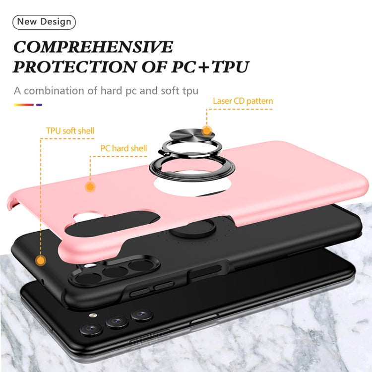 For Samsung Galaxy A13 5G PC + TPU Magnetic Phone Case with Invisible Ring Holder(Rose Gold) by buy2fix