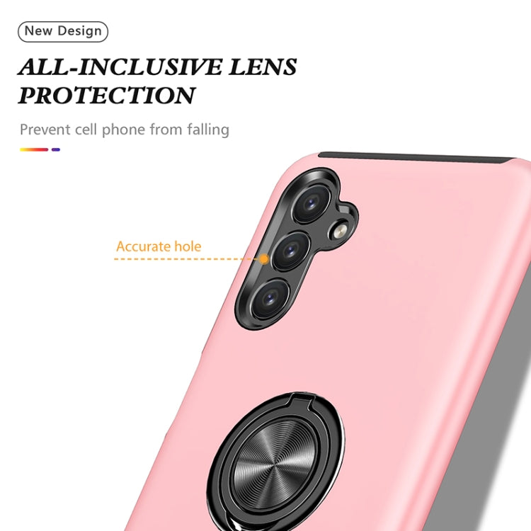 For Samsung Galaxy A13 5G PC + TPU Magnetic Phone Case with Invisible Ring Holder(Rose Gold) by buy2fix
