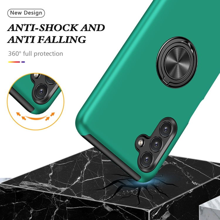 For Samsung Galaxy A13 5G PC + TPU Magnetic Phone Case with Invisible Ring Holder(Dark Green) by buy2fix