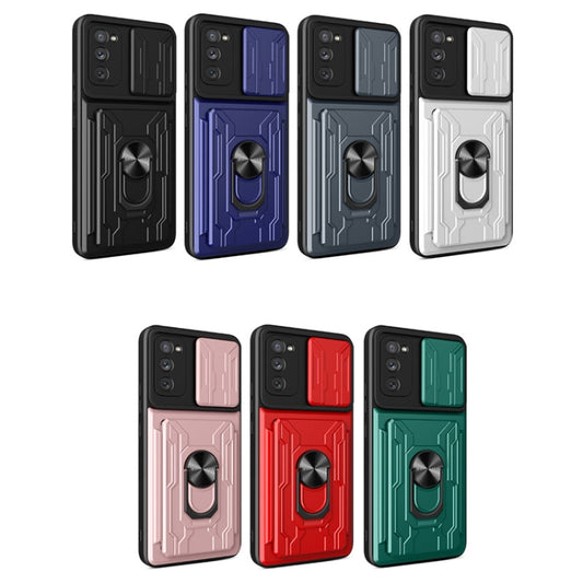 For Samsung Galaxy S20 FE Camera Cover Phone Case with Card Slot & Holder(Black) by buy2fix