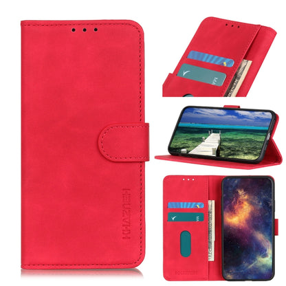 For Samsung Galaxy A73 5G KHAZNEH Retro Texture Horizontal Flip Leather Phone Case(Red) by buy2fix