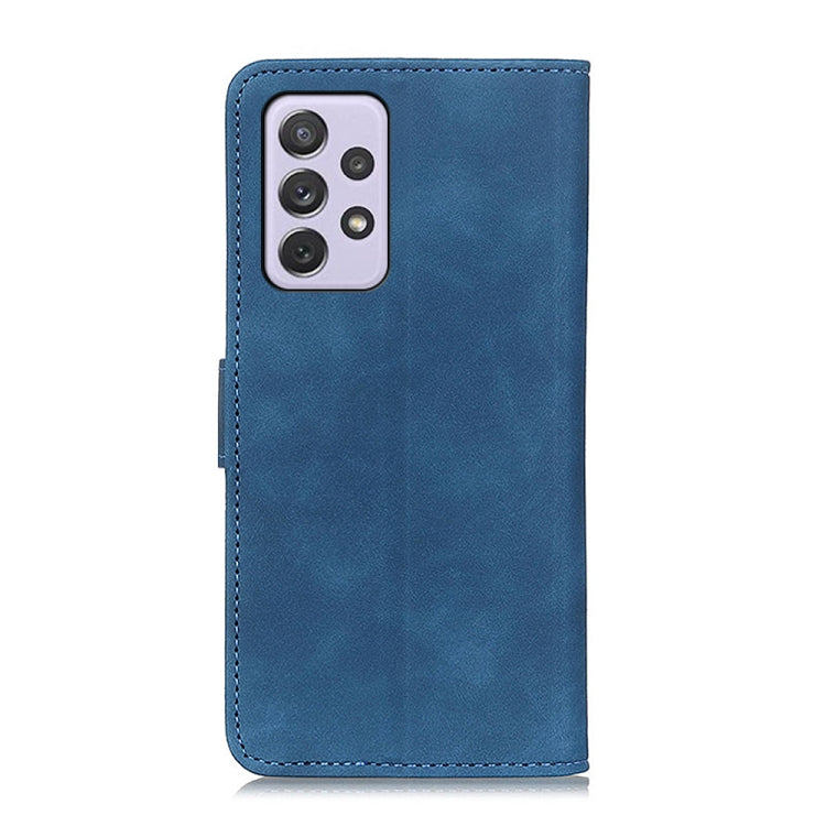 For Samsung Galaxy A73 5G KHAZNEH Retro Texture Horizontal Flip Leather Phone Case(Blue) by buy2fix