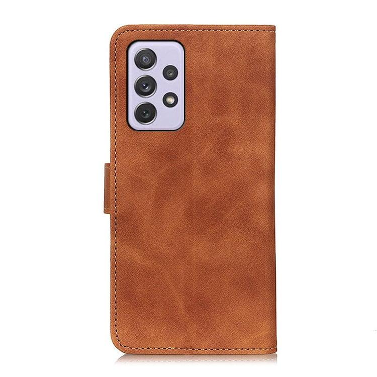 For Samsung Galaxy A73 5G KHAZNEH Retro Texture Horizontal Flip Leather Phone Case(Brown) by buy2fix
