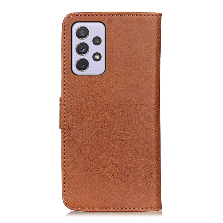 For Samsung Galaxy A73 5G KHAZNEH Cowhide Texture Horizontal Flip Leather Phone Case(Brown) by buy2fix