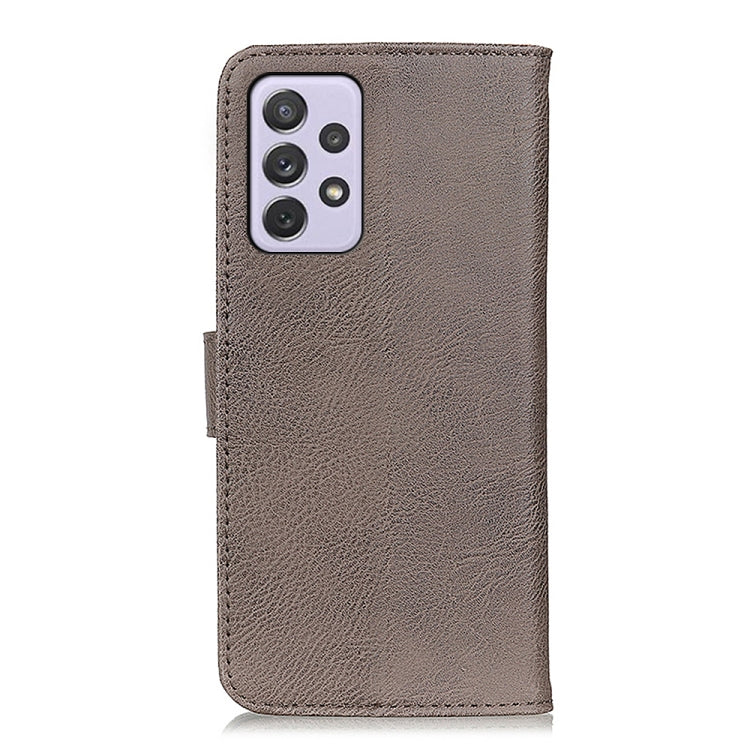 For Samsung Galaxy A73 5G KHAZNEH Cowhide Texture Horizontal Flip Leather Phone Case(Khaki) by buy2fix