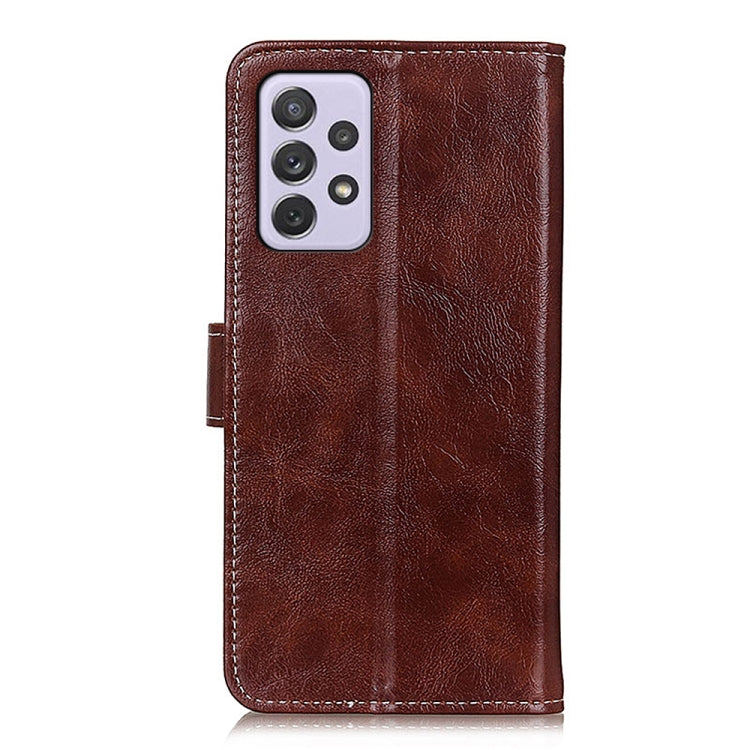 For Samsung Galaxy A73 5G Retro Crazy Horse Texture Horizontal Flip Leather Phone Case(Brown) by buy2fix