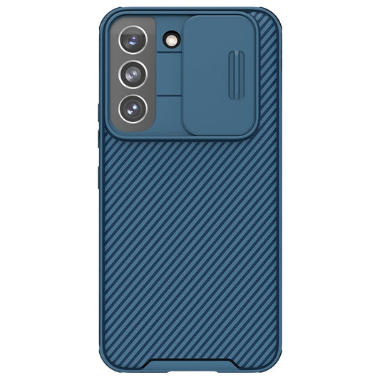 For Samsung Galaxy S22 5G NILLKIN Black Mirror Pro Series Camshield Phone Case(Blue) - Galaxy S22 5G Cases by NILLKIN | Online Shopping UK | buy2fix