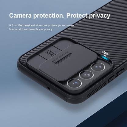 For Samsung Galaxy S22 5G NILLKIN Black Mirror Pro Series Camshield Phone Case(Blue) - Galaxy S22 5G Cases by NILLKIN | Online Shopping UK | buy2fix