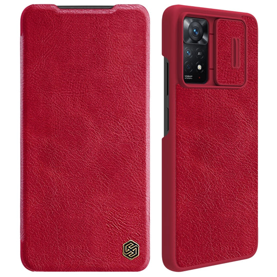 For Xiaomi Redmi Note 11 Pro Global / 11 Pro 5G Global / 11 Pro+ 5G India / 11E Pro 5G NILLKIN QIN Series Pro Crazy Horse Texture Leather Case(Red)
