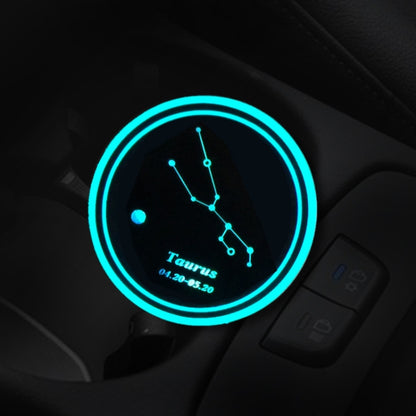 2 PCS Car Constellation Series AcrylicColorful USB Charger Water Cup Groove LED Atmosphere Light(Taurus) by buy2fix