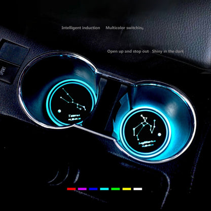 2 PCS Car Constellation Series AcrylicColorful USB Charger Water Cup Groove LED Atmosphere Light(Taurus) by buy2fix