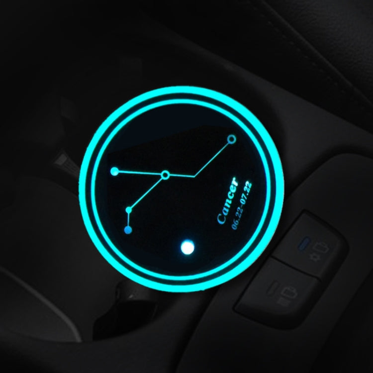 2 PCS Car Constellation Series AcrylicColorful USB Charger Water Cup Groove LED Atmosphere Light(Cancer) by buy2fix