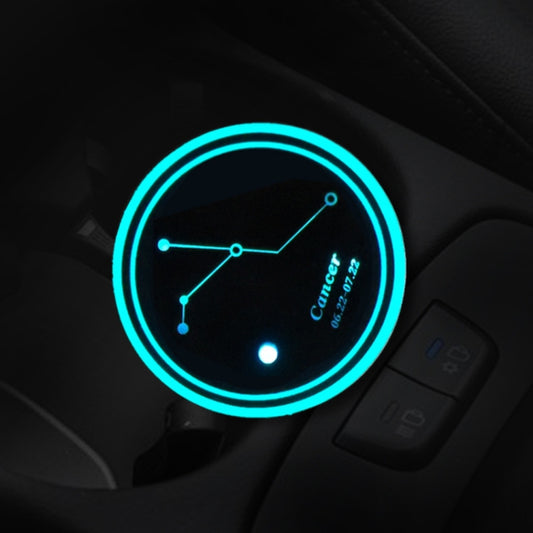 2 PCS Car Constellation Series AcrylicColorful USB Charger Water Cup Groove LED Atmosphere Light(Cancer) by buy2fix